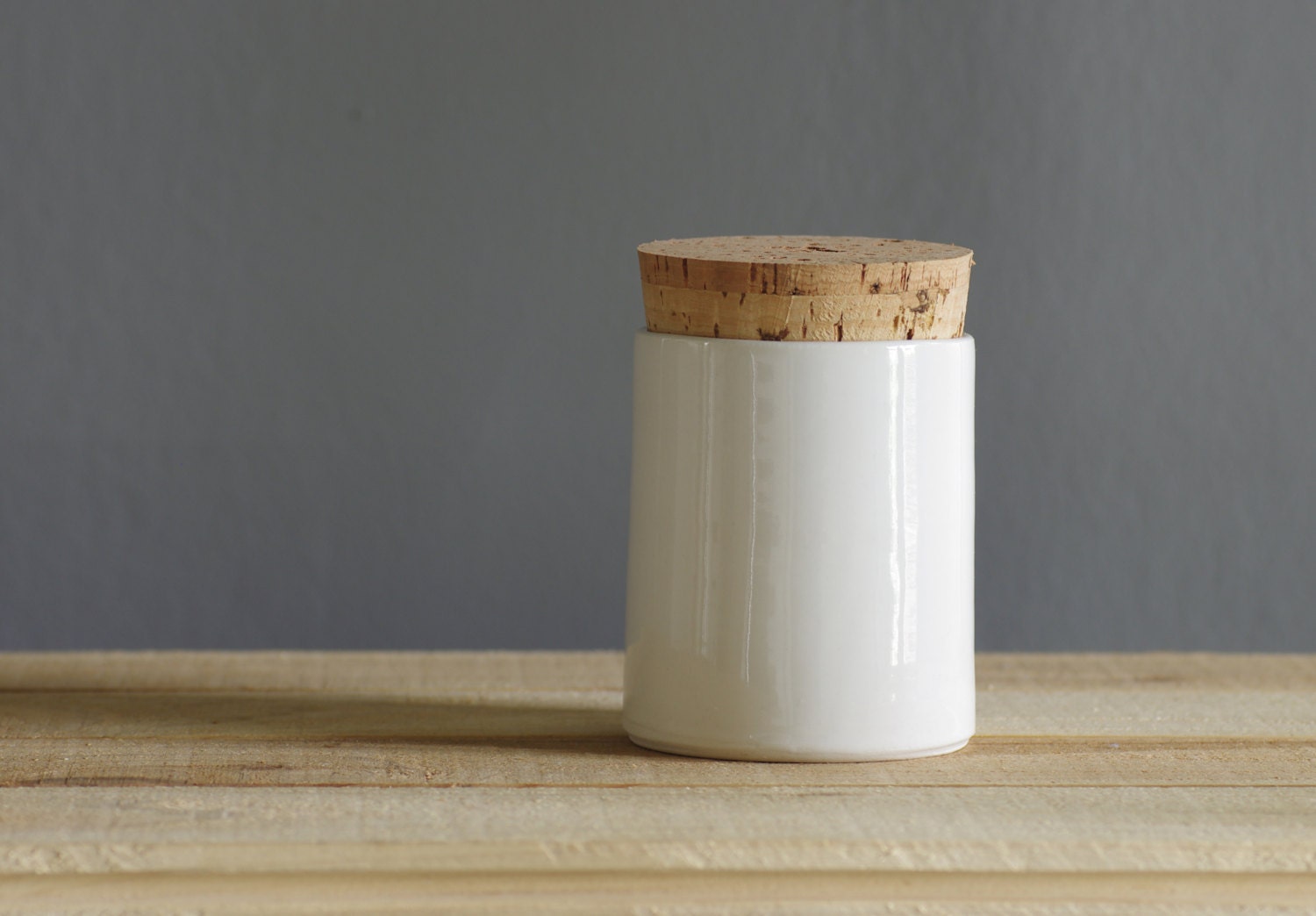 tall porcelain jar. straight white porcelain canister. spice container. modern minimal simple clean design