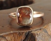 Rose Cut Diamond, 14k Rose Gold Ring, Handmade Engagement Ring, Wedding Ring, Recycled Gold, Conflict Free Diamond, Eco Friendly