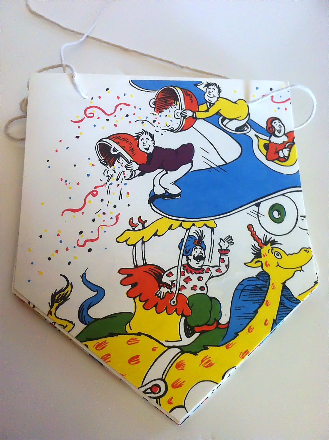 Dr. SEUSS MULBERRY STREET- Vintage Book, Children's Room, Nursery, Party Decoration, Teacher Gift,  Birthday, Banner, Repurposed