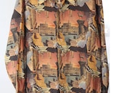 Rad Egyptian Photo Print Button Up Shirt