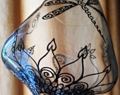 Custom WEDDING wine glasses (set 2) with option to PERSONALIZE. One of a kind, Mehndi designs with symbolism. Bridesmaid, toasting glasses.