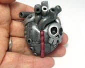 The Original "Skull Of Love" - Industrial Heart - Anatomical Heart - Pendant / Necklace - READY TO SHIP