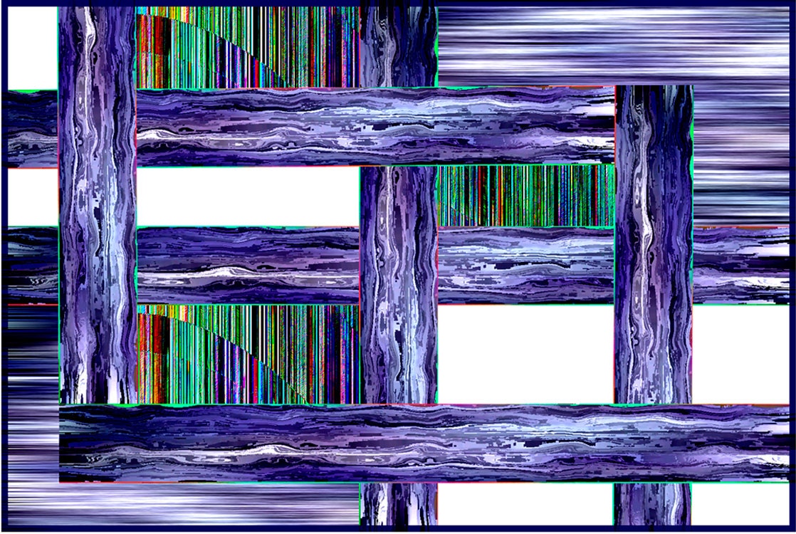 Go With the Flow - Abstract, Surreal, Modern Art Greeting Card - Crisp, Dramatic Colors.  Horizontal or Vertical Orientation  - Your Choice.
