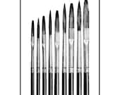 Got Brushes.  Digital painting -The Paint Brush  Art  Greeting Card. 5 x 7 - Premium Matte.  All Occasion.  Artists' Tools.