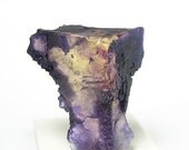 Yellow Purple Zoned Fluorite Etched Crystal Specimen Illinois