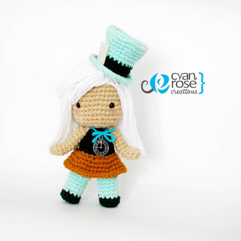 Mad Hatter Inspired Crochet Amigurumi Plush Doll - Inspired in Alice in Wonderland