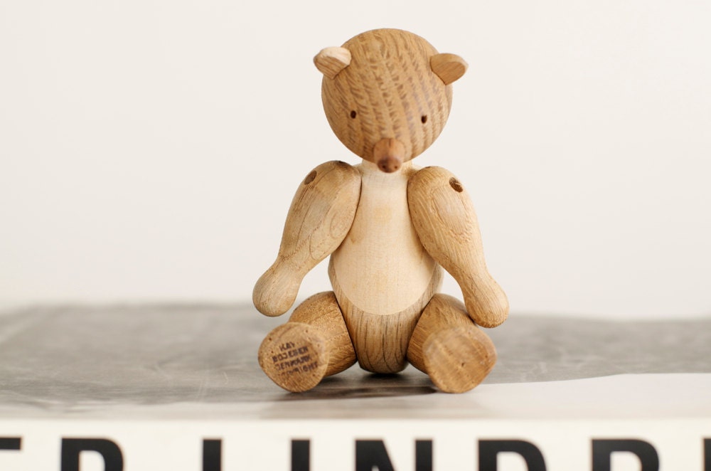Rare Original Kay Bojesen Wooden Jointed Bear - Danish Modern