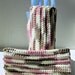 Neopolitan Fingerless Gloves, Ribbed, Pink, Chocolate, White, Crochet, Multi colored