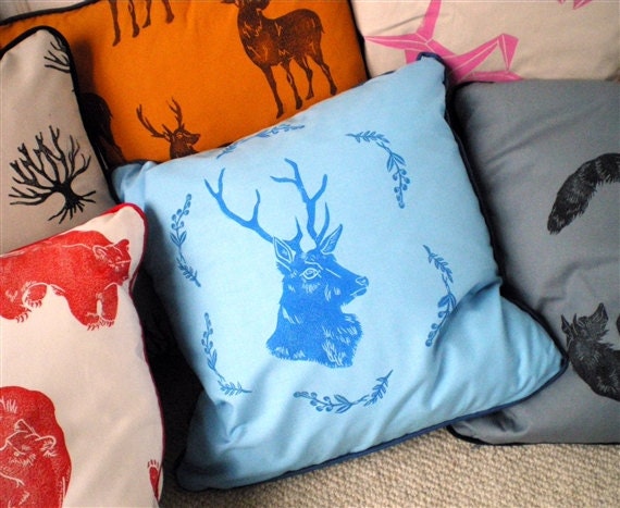 CUSHION  - Blue Spring Stag Cushion