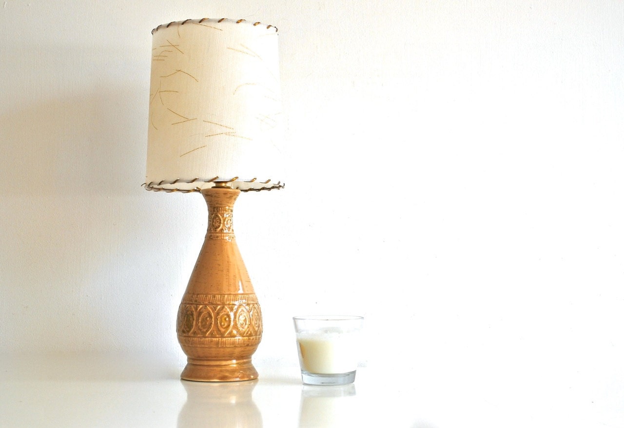 Mid Century Table Lamp - Caramel Color