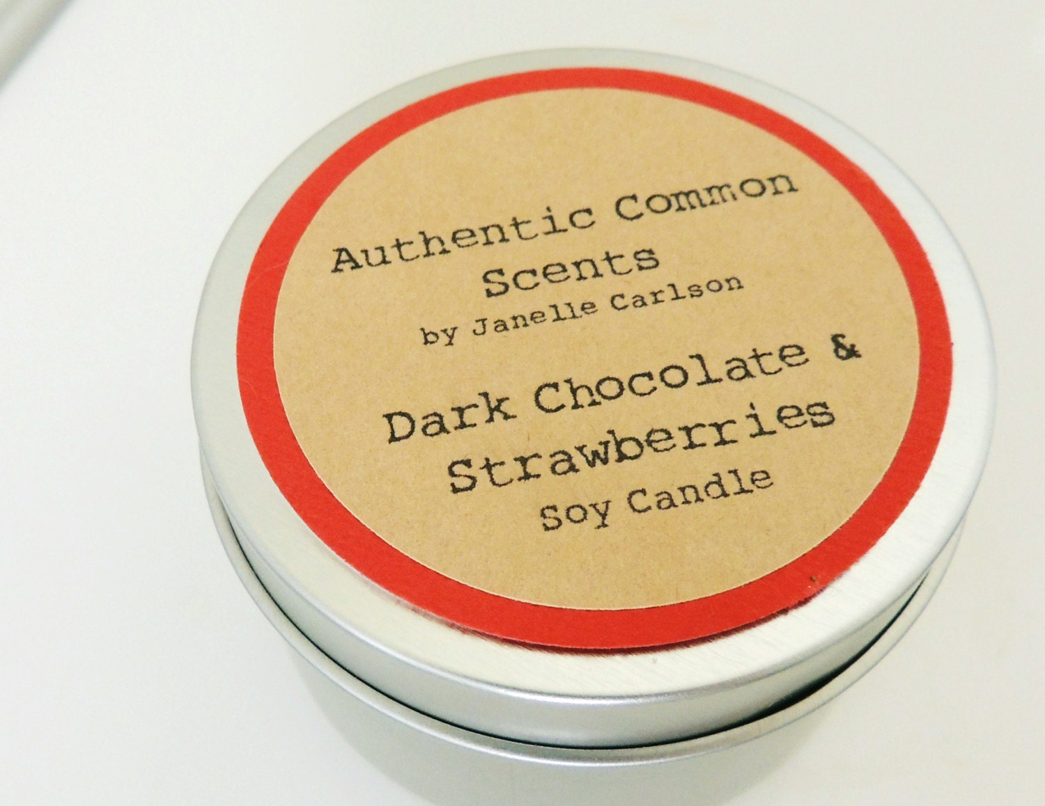 Soy Candle 6oz - DARK CHOCOLATE & STRAWBERRIES Soy candle, Handmade soy candle, hand poured candle, natural soy candle, container candle