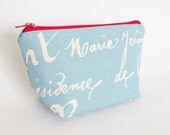French Script Makeup Bag