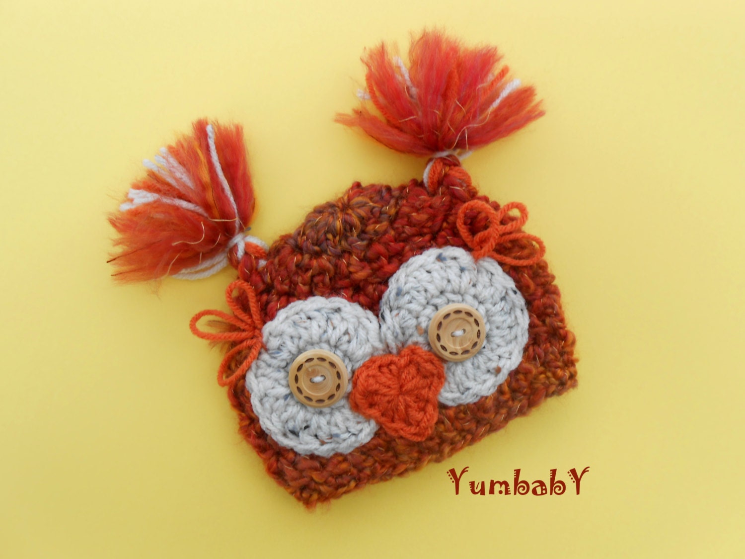 Baby Owl Hats Fuzzy Orange Owls Newborn Photo Props Baby Girl Clothes