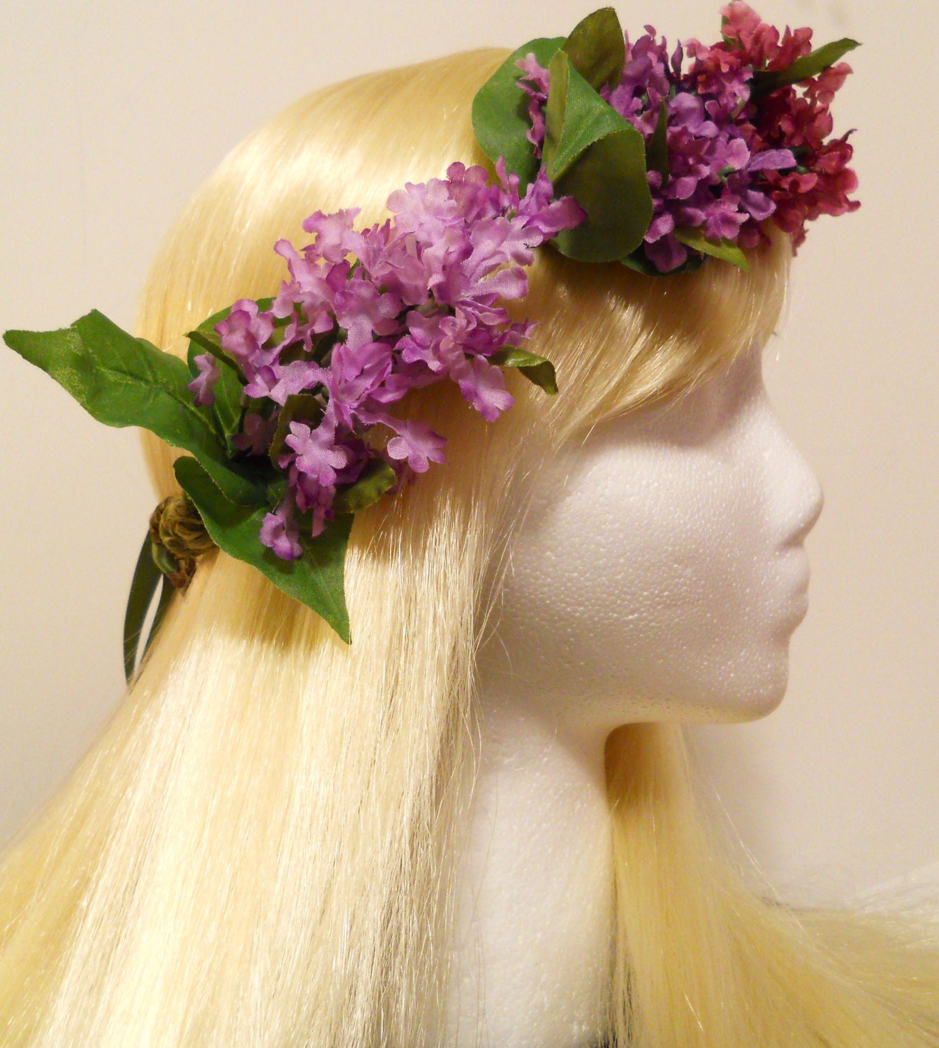 Head Wreath, Flower Crown, Lilac, Purple, Lavender, Wedding, Bride, Bridesmaid, Summer, Flower Girl, Tiara, Rave, Festivals, Halo, Circlet
