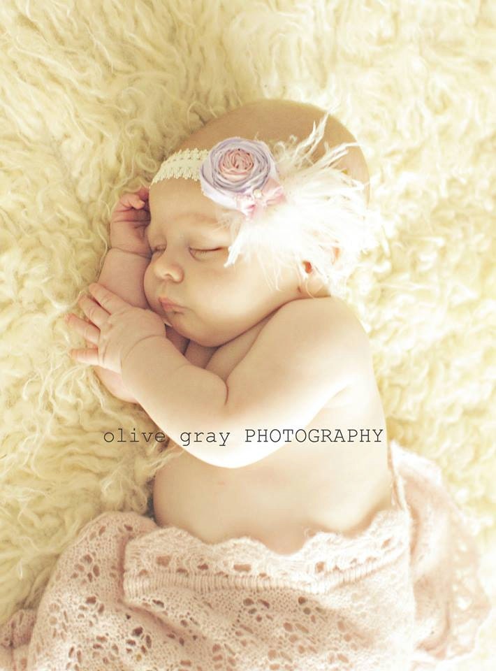 Newborn Girl Headband-Baby Headbands-Rosette Headband-Baby Girl Headband-Flower Girl Headband-Photo Prop