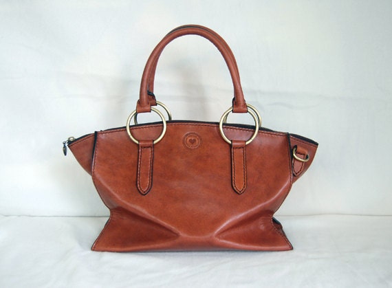 Handmade Cognac Leather Satchel No. 8
