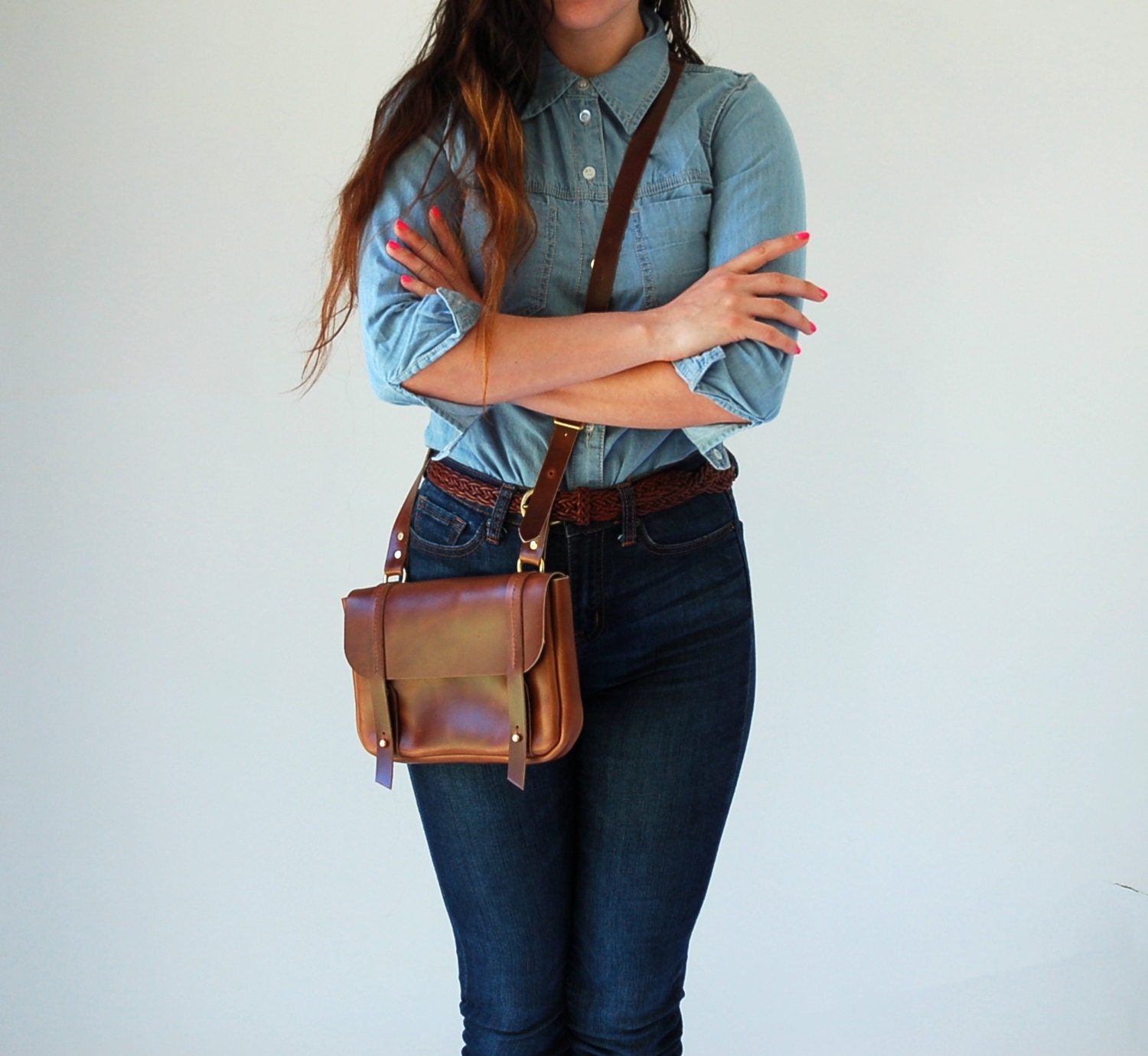 The Seafarer Bag- Horween leather crossbody bag- deep tan
