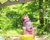 Yellow 6x4 rosette cake, fake made to order