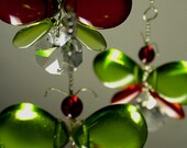 Crystal Suncatcher, Glass Mobile, Butterfly Mobile, Hanging Mobile, Butterfly Suncatcher, Wedding Decoration, Butterfly Ornament, Green, Red
