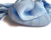Hand Dyed Silk Scarf, Light Blue