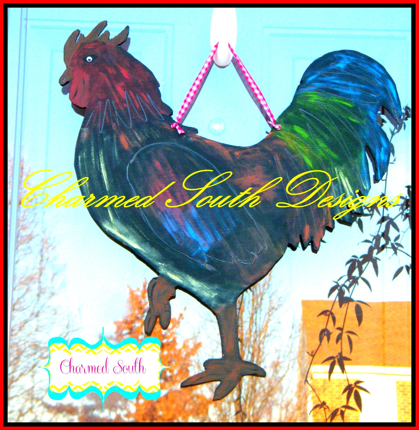 Rooster Wood Door Hanger