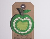 Apple Brooch Hand Embroidered Felt Applque