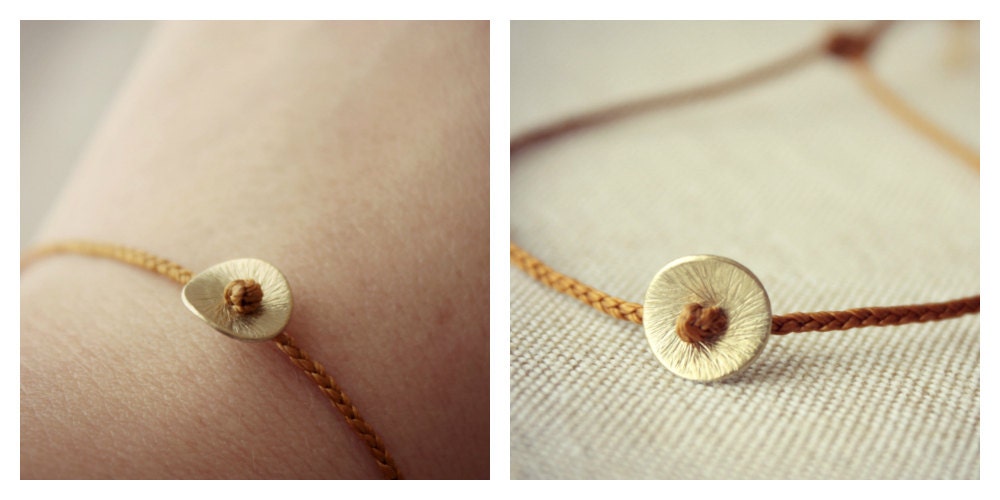 Braided Friendship Bracelet with 10mm Gold Coin - Choose your colour