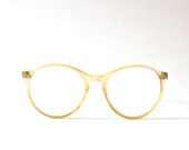Vintage round oversize yellow rounded glasses sunglasses 70s womens spectacles statement nerd frame eyewear