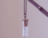 Vitreous Necklace.  Clear quartz crystal in a vintage vial.