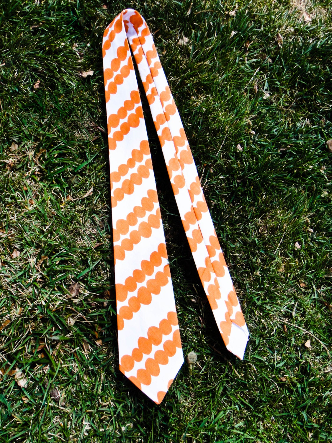 Little Boy Necktie, Skinny Tie, Baby Boy Toddler,Birthday, Wedding, Photo Prop, 12m - 4T, 5-8 years, Orange and White, Ready to Ship