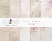 Digital Scrapbooking Papers pack, Shabby Rose 12x 12 in , pack 1, 300 dpi vol17