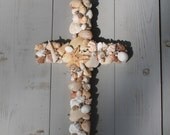 Seashell Wedding Cross/Reclaimed Wood Altar Cross