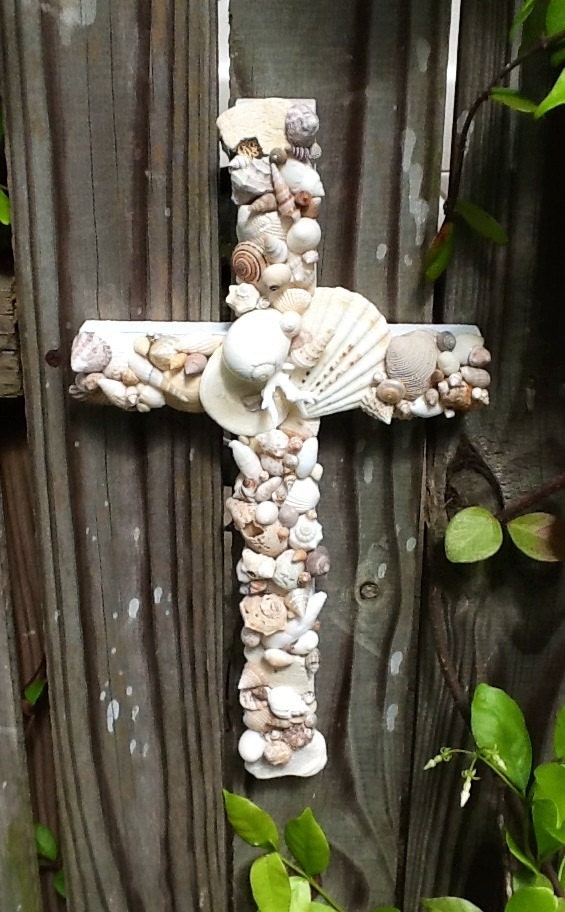 Wedding Seashell Cross/Reclaimed Wood Cross