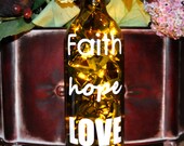 Wine Bottle Lights Faith Hope Love 1 Corinthians 13:13 Bible Verse