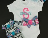 PeRsOnALiZeD LAYETTE Newborn COMING HOME Bodysuit Onesie Rhinestone Bow Beanie and Leg Warmer Set for Little Baby Girls - Custom