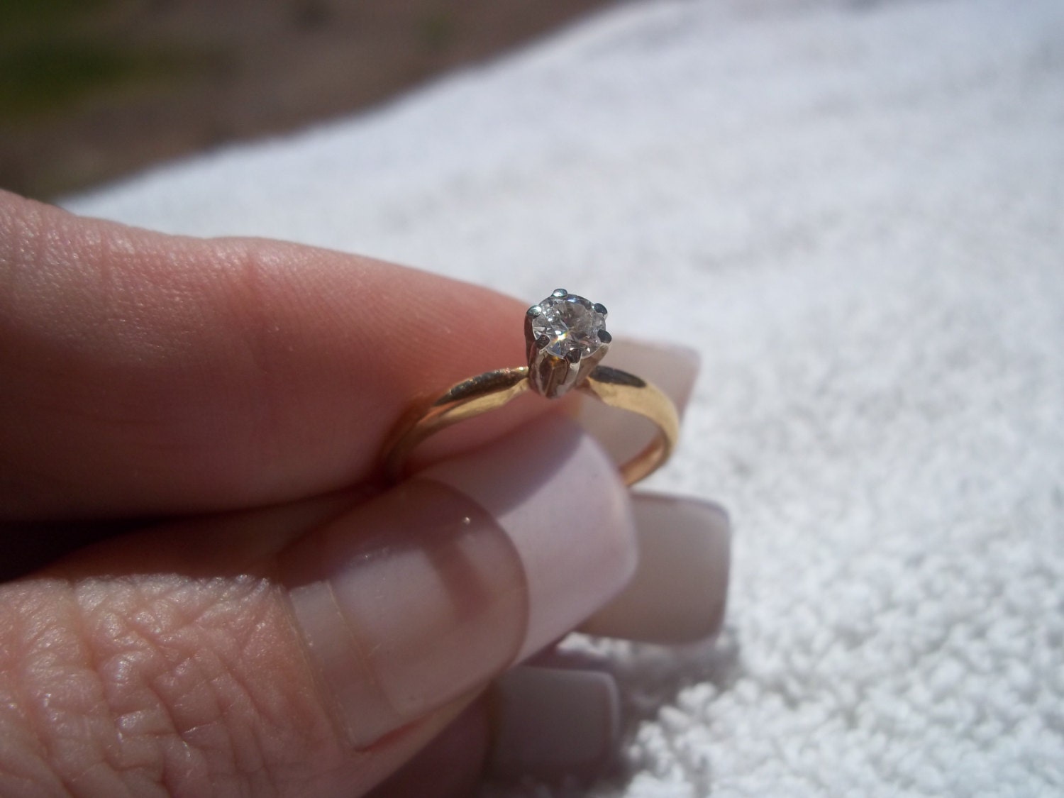 14K Yellow Gold Diamond Engagement Ring