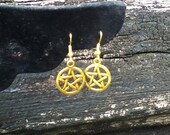 Gold Pentacle Earrings "No Fuss, Just Pentacles"