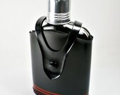 Large Vintage 1980's Black Hunting Hip Flask  with Sharing Cup
