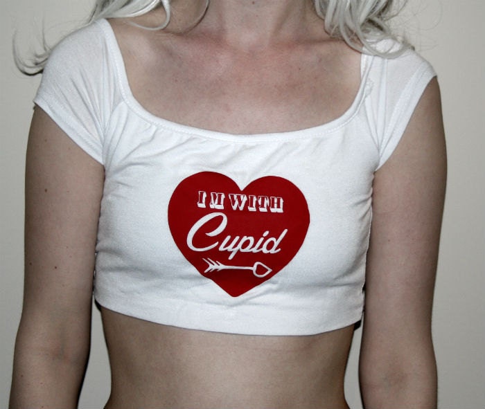 I'M WITH CUPID white crop