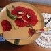 Cake plate & server by Nannette Vacher,red poppies
