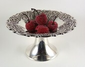Vintage Silver Plated Pedestal Candy Serving Dish Bowl Tray