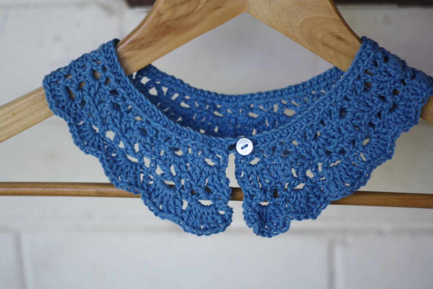 Lace Crochet Collar Ladies Fashion Accessory Sky Blue