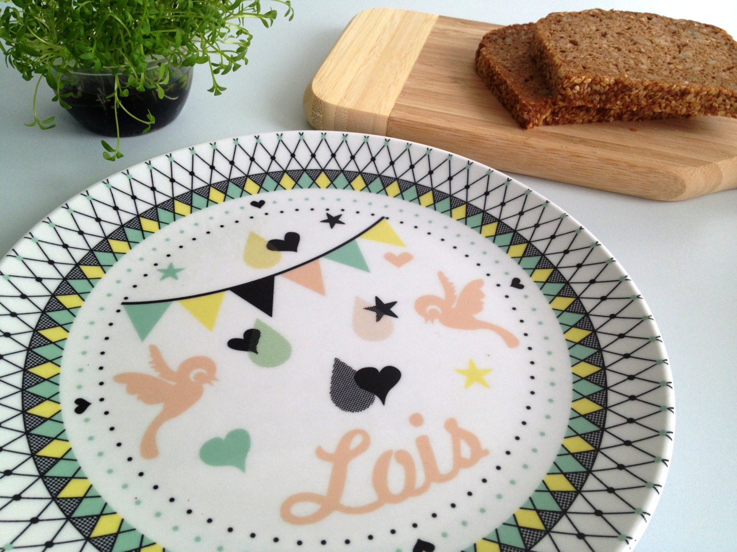 personalized melamine plate