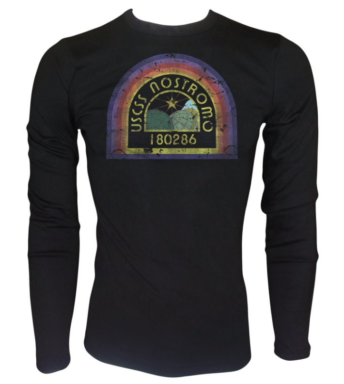 USCSS Nostromo T Shirt (Alien, Prometheus) Sci Fi Horror Cult Tee - Retro American Apparel Long Sleeve Graphic Men's and Women's T Shirts