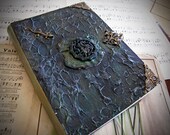 Handmade blank bound journal, book, notebook, sketchbook with 300gsm watercolor paper and a jade ornament