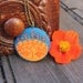 Rising Sun - Needle felt Pendant with Hand Embroidery and Beading