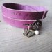 Oh Marcello-Regina Spektor Lyrics Bracelet- Leather double wrap bracelet with vintage button and charms -