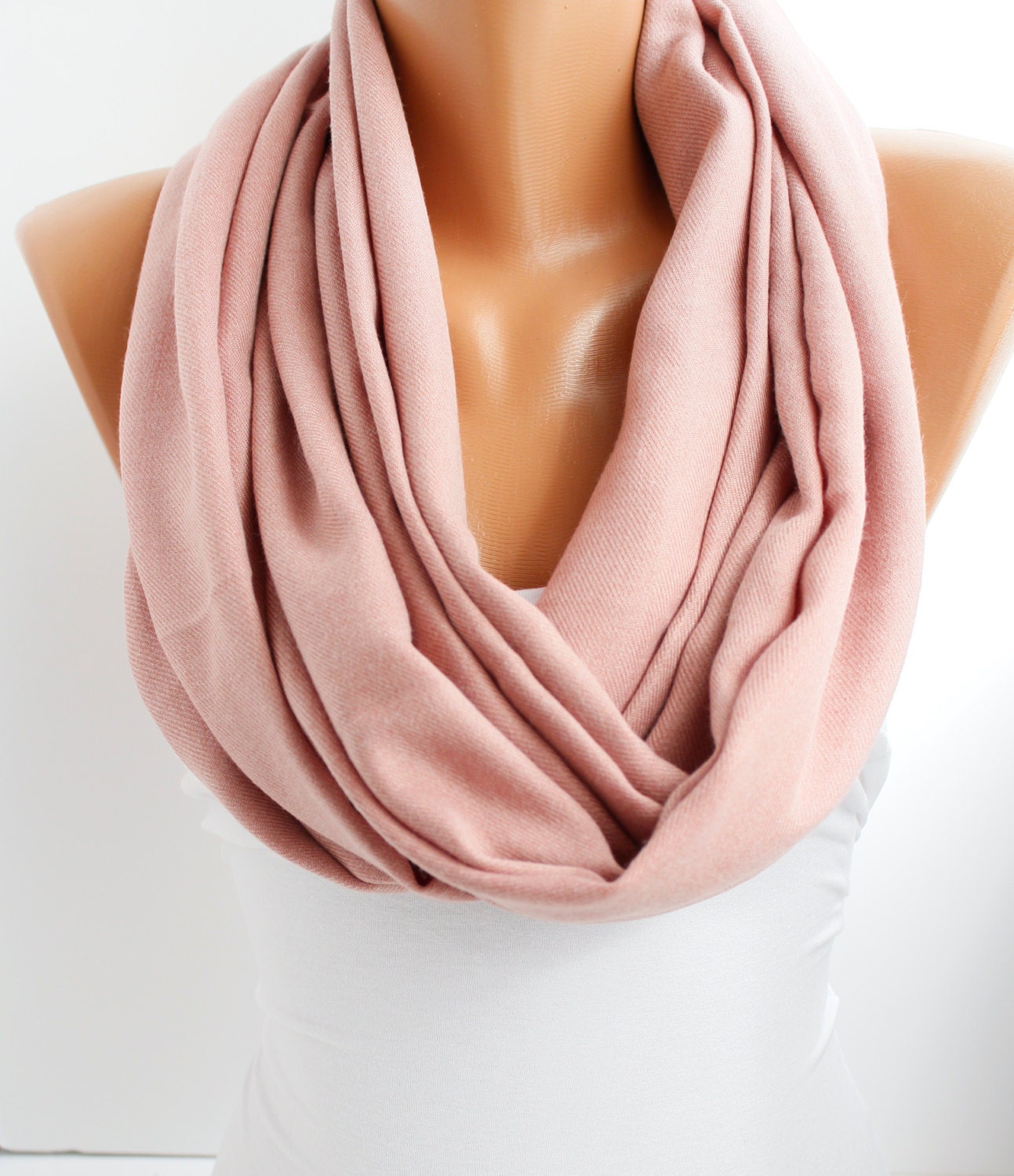 Pastel Pink Soft Pashmina Loop infinity  Scarf