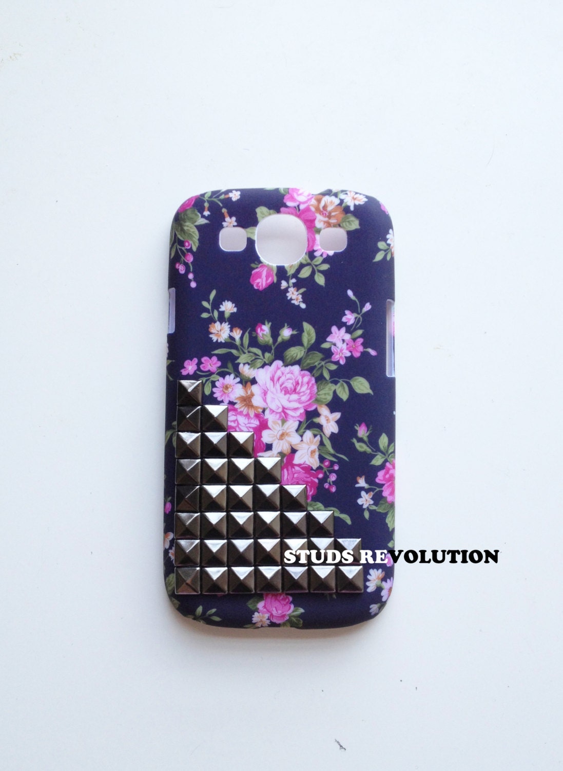 For Samsung Galaxy S3 case floral studded ready to be ship next day by studs revolution