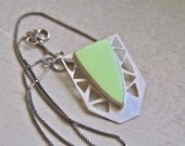 Lime Chrysoprase Geometric Necklace